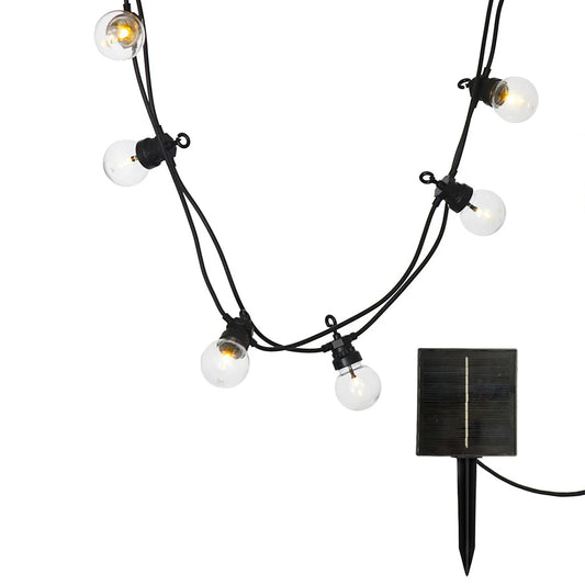 Guirlande lumineuse solaire raccordable 20 globes transparents LED blanc chaud PARTY CLEAR SOLAR 20 9m 13 modes