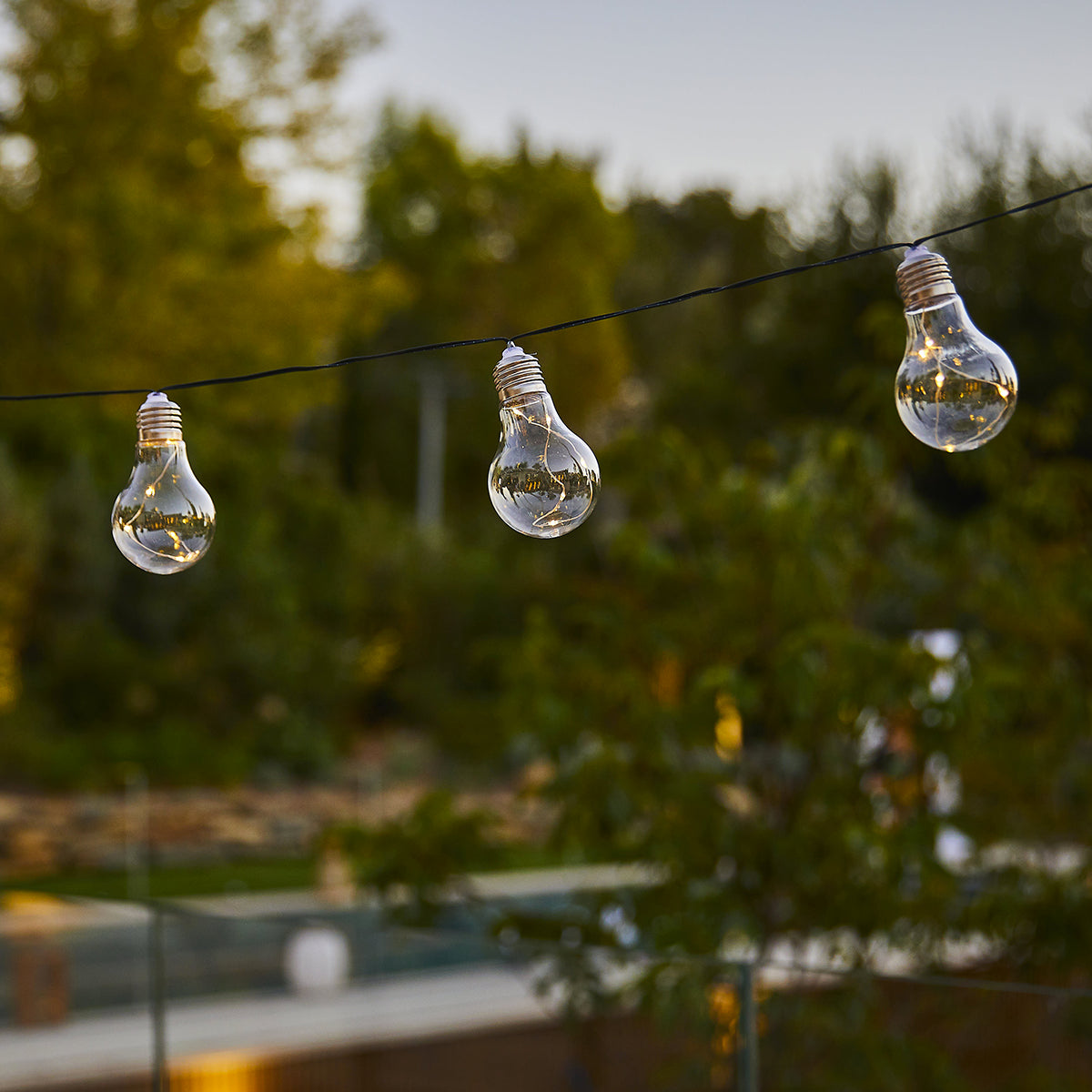 Guirlande solaire jardin micro LED fil cuivré - blanc chaud