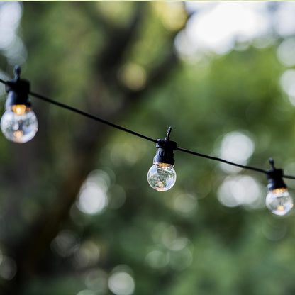 Guirlande lumineuse solaire raccordable 20 globes transparents LED blanc chaud PARTY CLEAR SOLAR 20 9m 13 modes