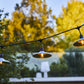 Outdoor light garland with industrial style steel shade 10 filament bulbs E27 socket warm white LED BOWL GALVA LIGHT 6m