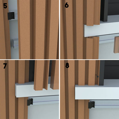 Gartenzaun-Bausatz mit Verdunkelungs-Verbundholz- und Aluminiumpaneelen - Verlängerung 1,85 x 1,87 m