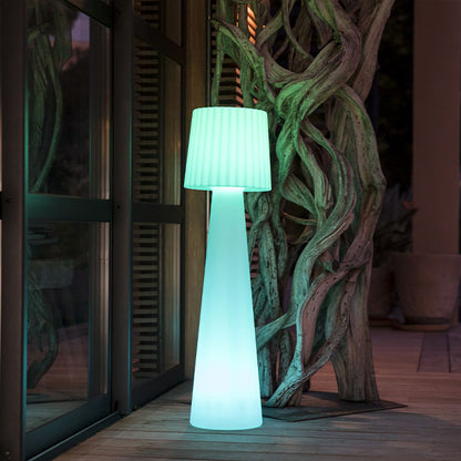 Lampadaire solaire LED abat-jour ondulé multicolore dimmable LADY C110 SOLAR  H110cm avec télécommande