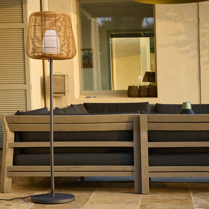 Design-Stehlampe aus Polyrattan-Draht für den Außenbereich, weiße LED TALL BOHEME H150cm E27-Sockel