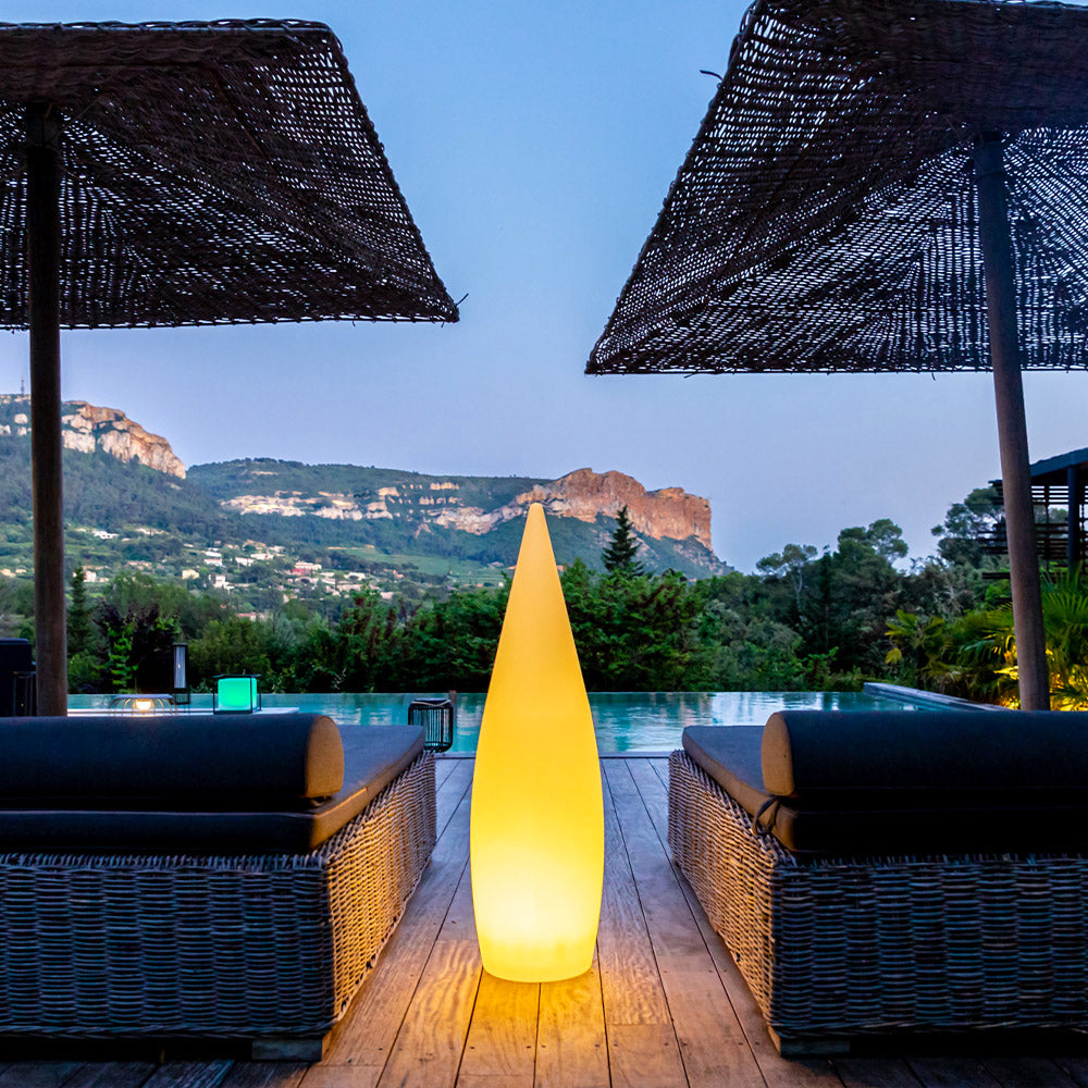 Lampadaire solaire goutte LED multicolore dimmable CLASSY C120 SOLAR H120cm avec télécommande