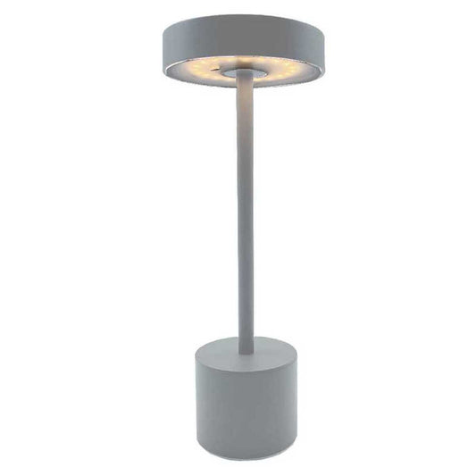 Lampe de table sans fil touch en aluminium gris clair LED ROBY GREY H30cm