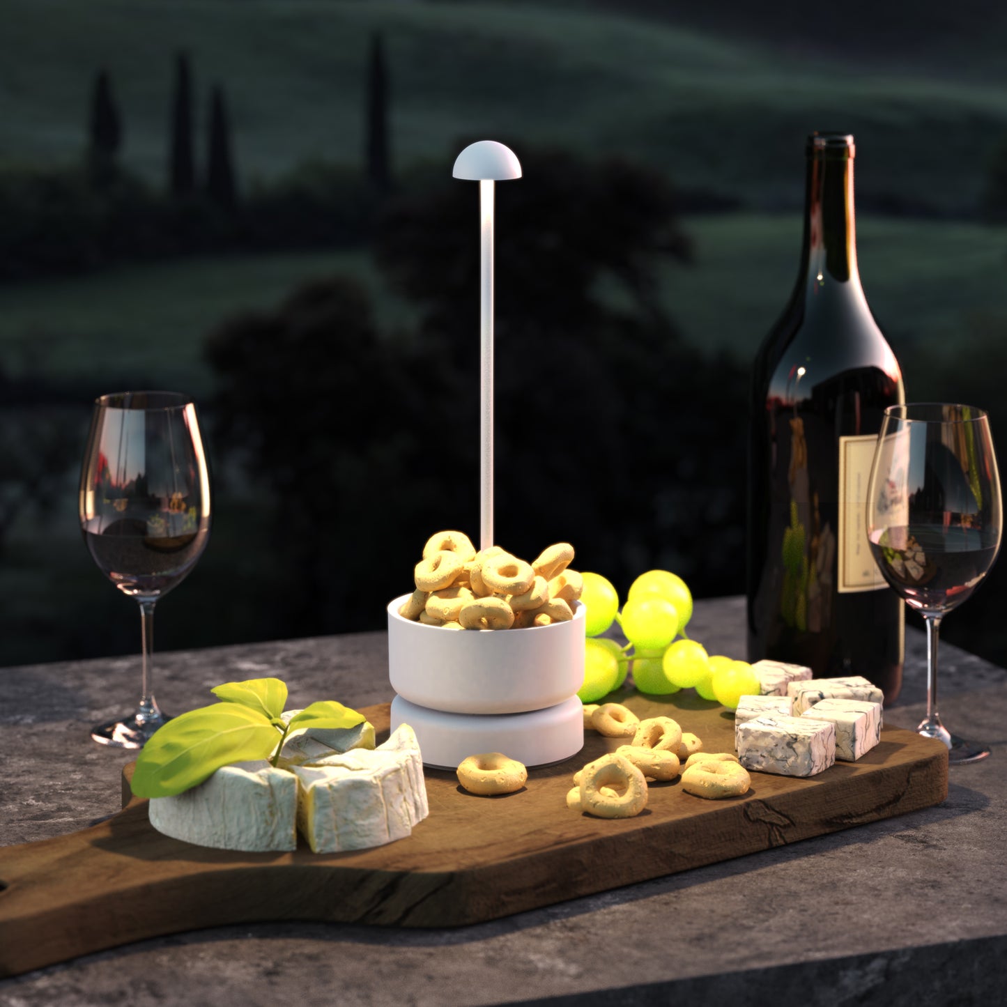 Lampe de table sans fil dimmable en aluminium blanc LED BASKET WHITE H31 cm