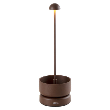 Lampe de table sans fil dimmable en aluminium bronze LED BASKET CORTEN H31 cm