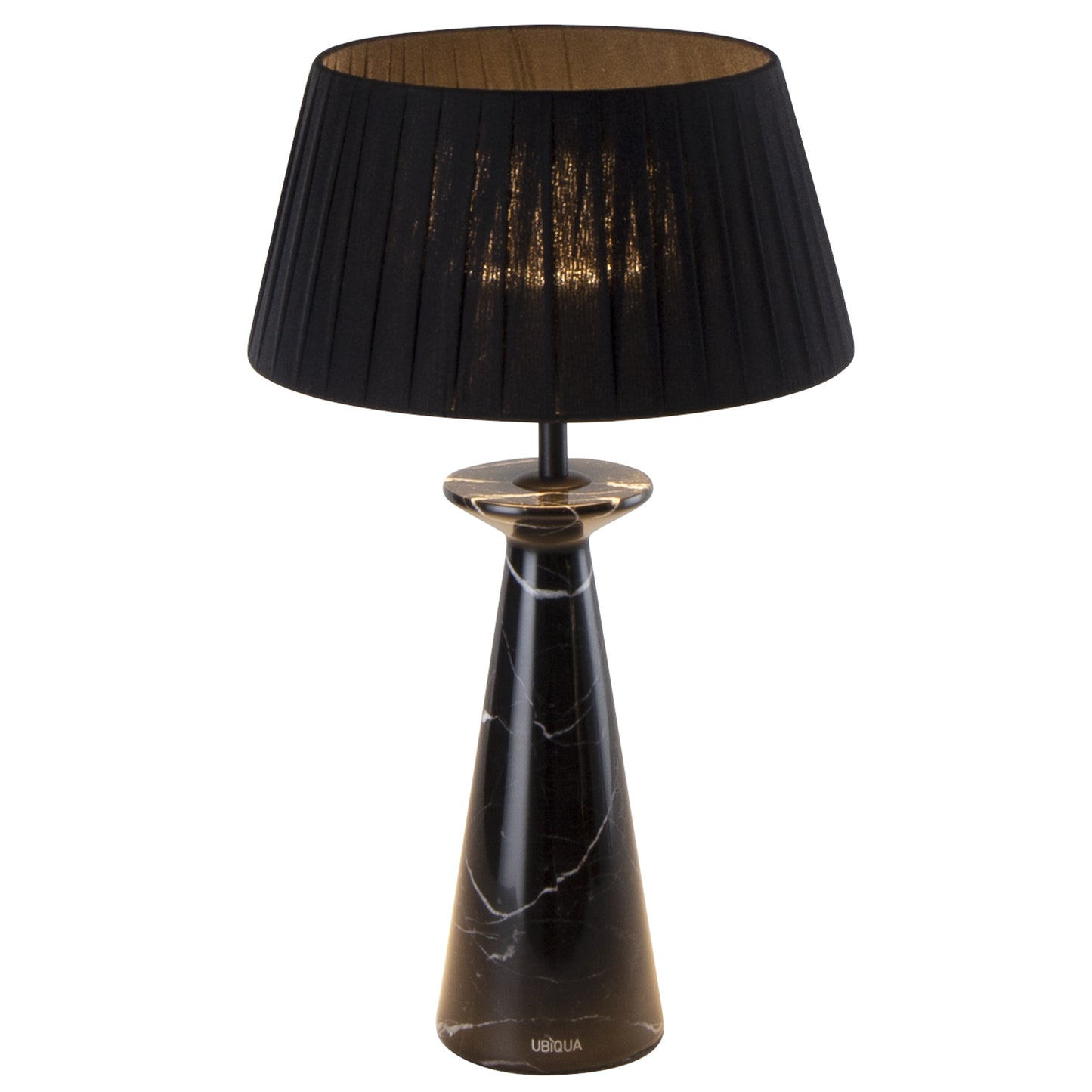 Lampe de table d'intérieur en marbre noir avec ampoule LED rechargeable blanc chaud dimmable KONI BLACK MARBLE H35 cm