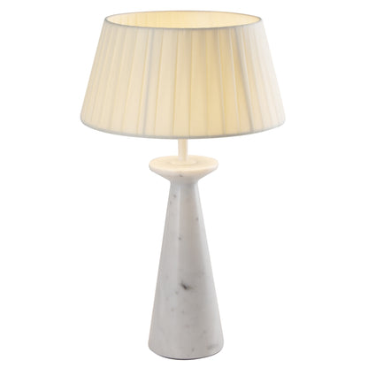 Lampe de table d'intérieur en marbre blanc avec ampoule LED rechargeable blanc chaud dimmable KONI WHITE MARBLE H35 cm