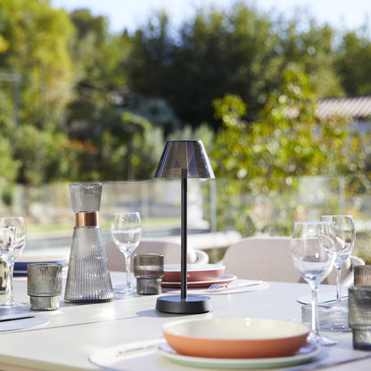 Lot de 2 lampes de table sans fil LED blanc chaud BEVERLY BLACK H34cm