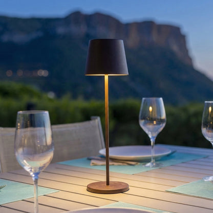 KELLY VINTAGE H38cm Tischleuchte Touch Wireless Aluminium braun weiß LED dimmbar