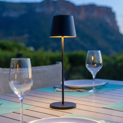 Lampe de table touch sans fil en aluminium noir KELLY BLACK LED blanc dimmable H38cm