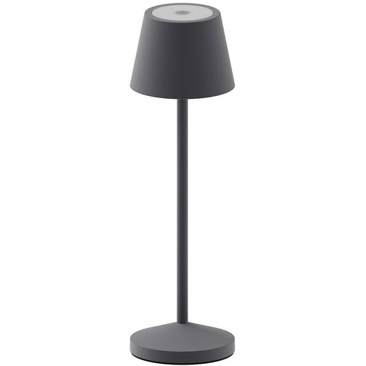 Lampe de table sans fil LED blanc chaud dimmable EMILY ROCK H25cm, Gris Anthracite