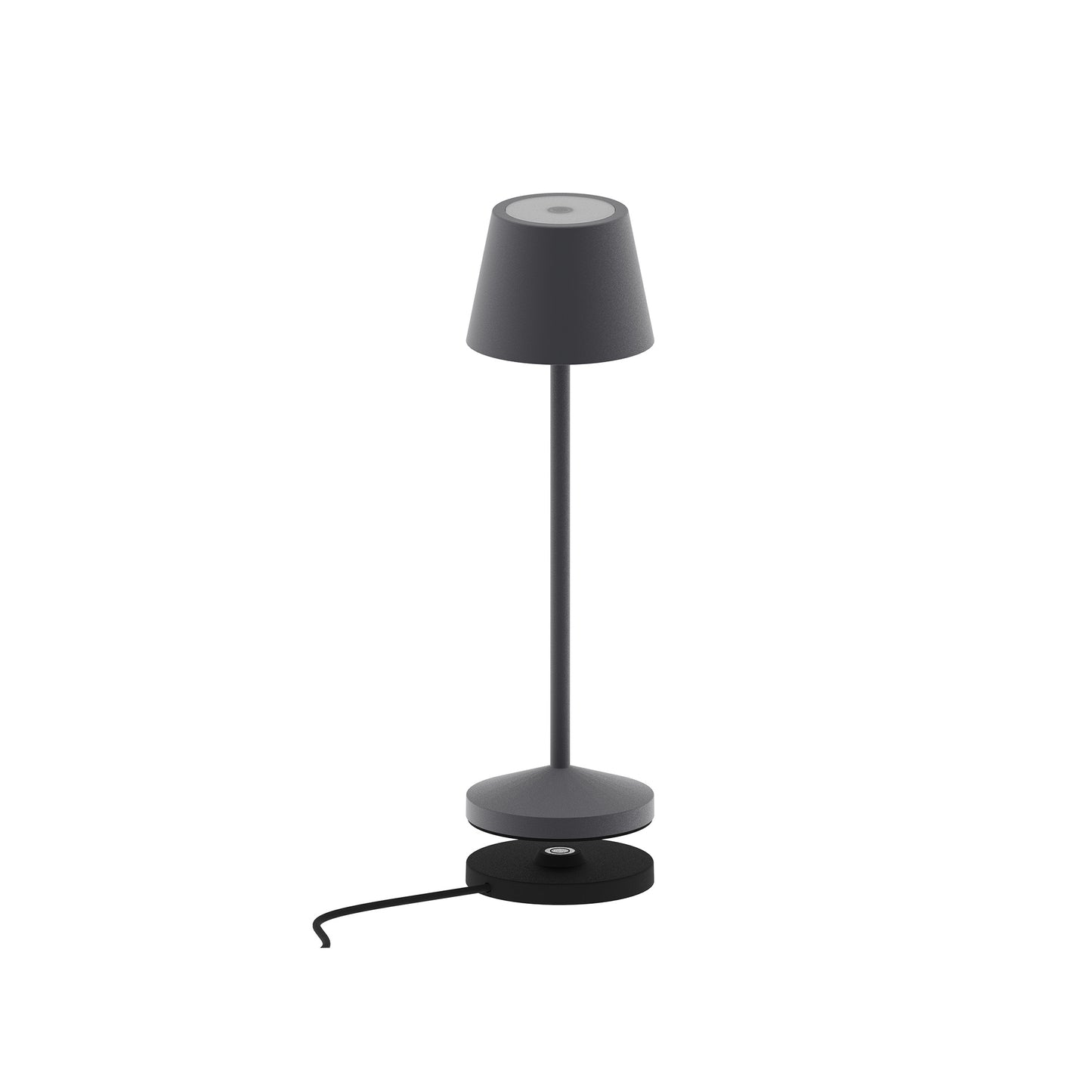 Lampe de table sans fil LED blanc chaud dimmable EMILY ROCK H20cm, Gris Anthracite