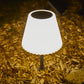 2-in-1-Solar-Tischlampe zum Aufstellen oder Aufstellen auf Metallsockel geriffelter weißer LED-Lampenschirm dimmbar BOUFFANT H62cm