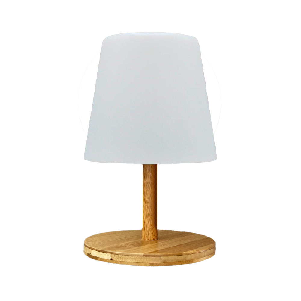Lampe de table sans fil pied en bambou naturel LED blanc chaud/blanc dimmable STANDY MINI WOOD H25cm