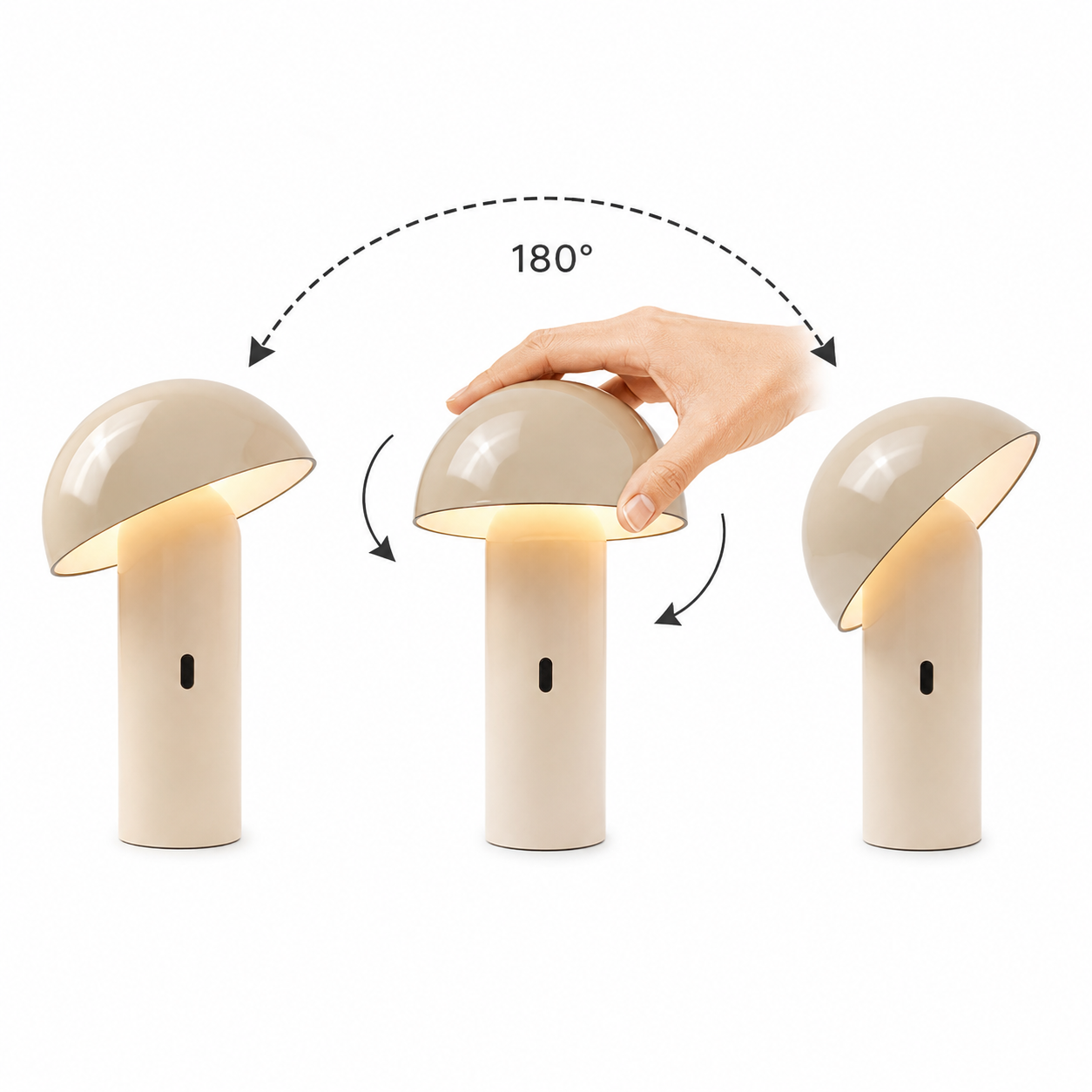 Wireless table lamp adjustable head warm white LED TOD WHITE H28cm