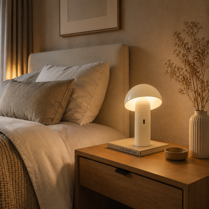 Wireless table lamp adjustable head warm white LED TOD WHITE H28cm