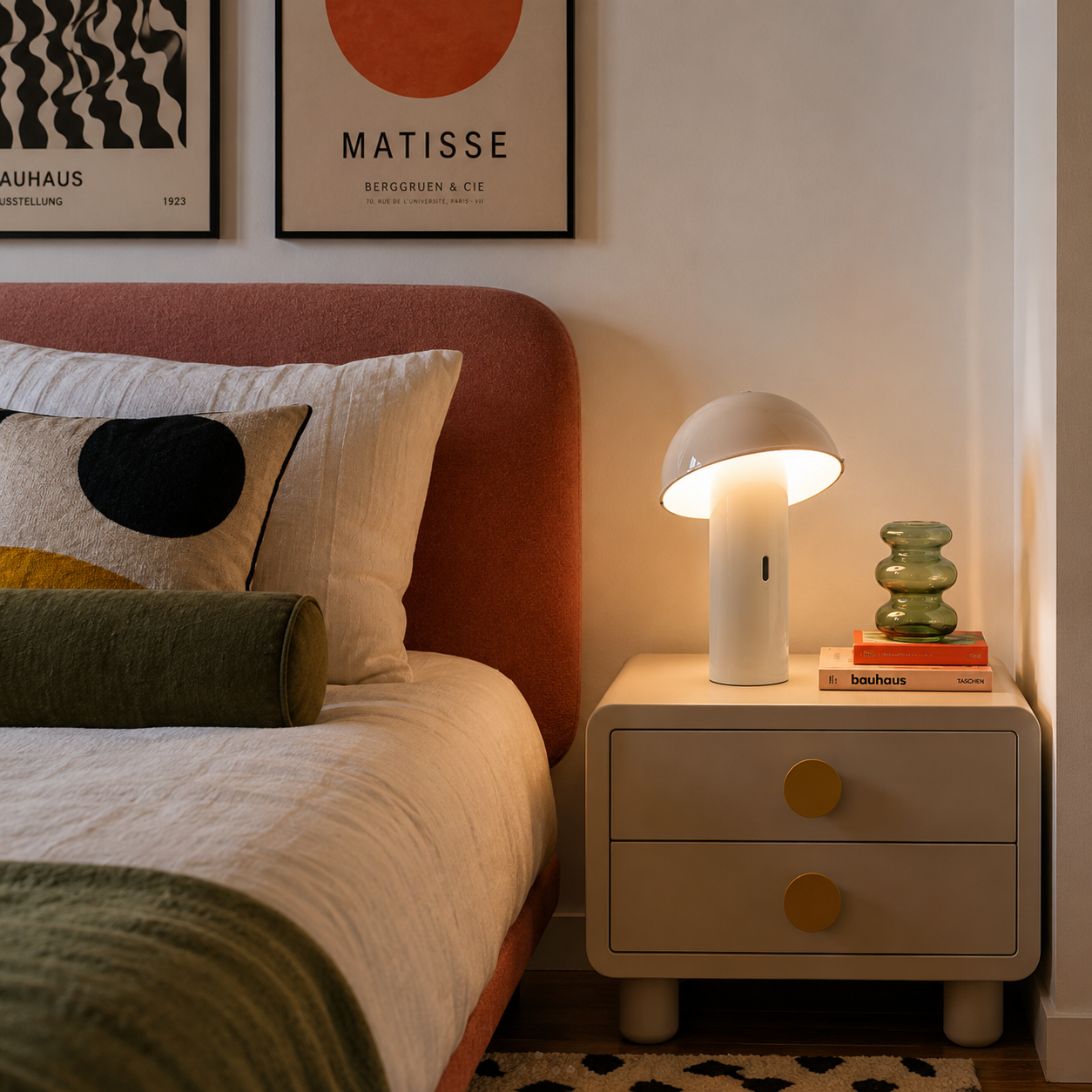 Wireless table lamp adjustable head warm white LED TOD WHITE H28cm