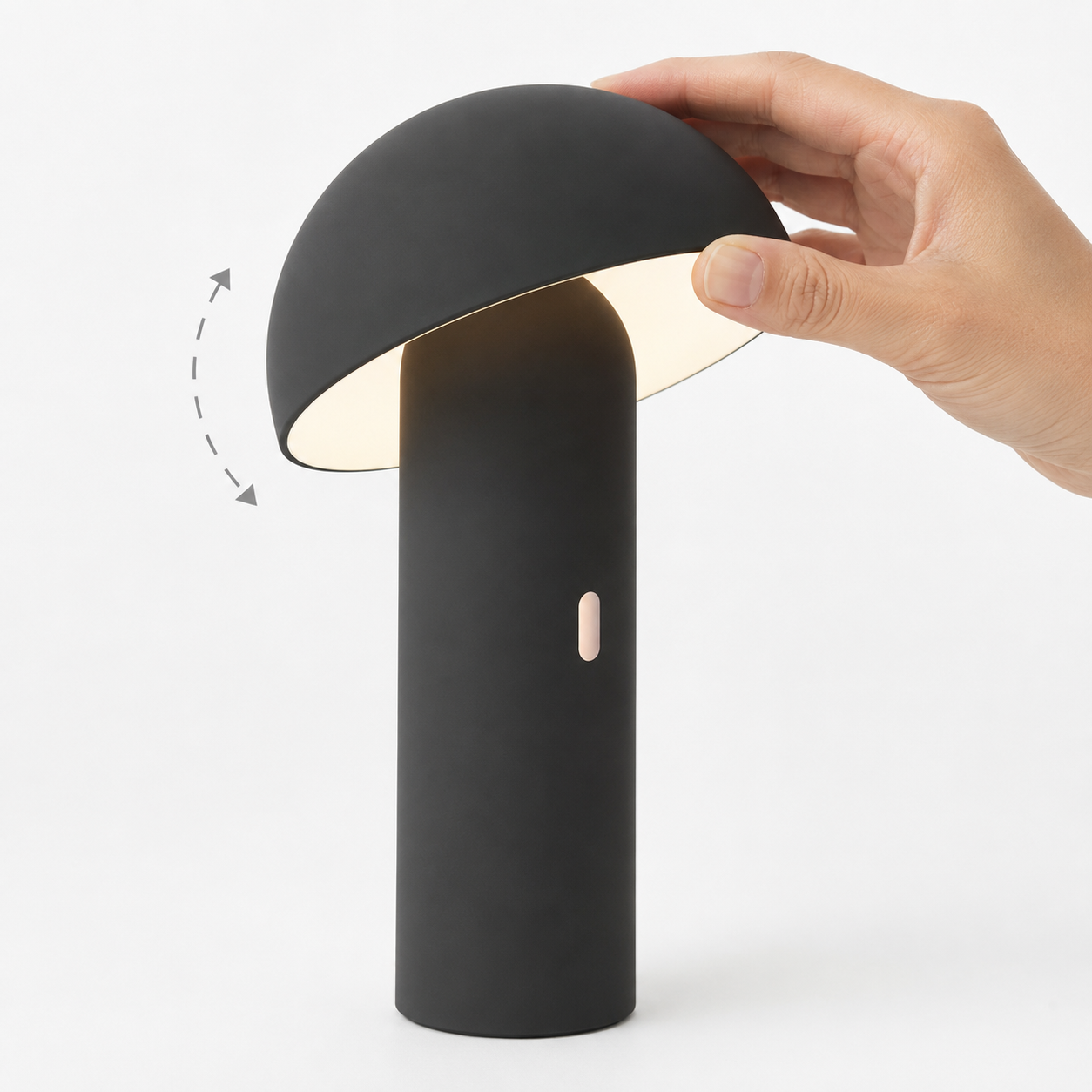 Wireless table lamp adjustable head warm white LED TOD BLACK H28cm