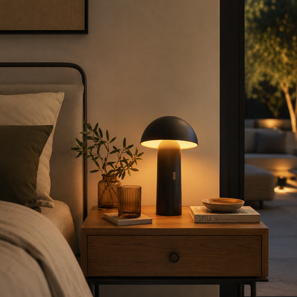 Wireless table lamp adjustable head warm white LED TOD BLACK H28cm
