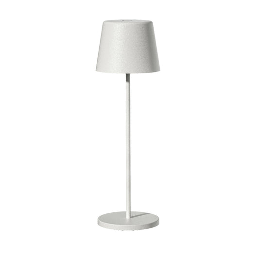 Lampe de table touch sans fil en aluminium blanc LED KELLY WHITE blanc dimmable H38cm
