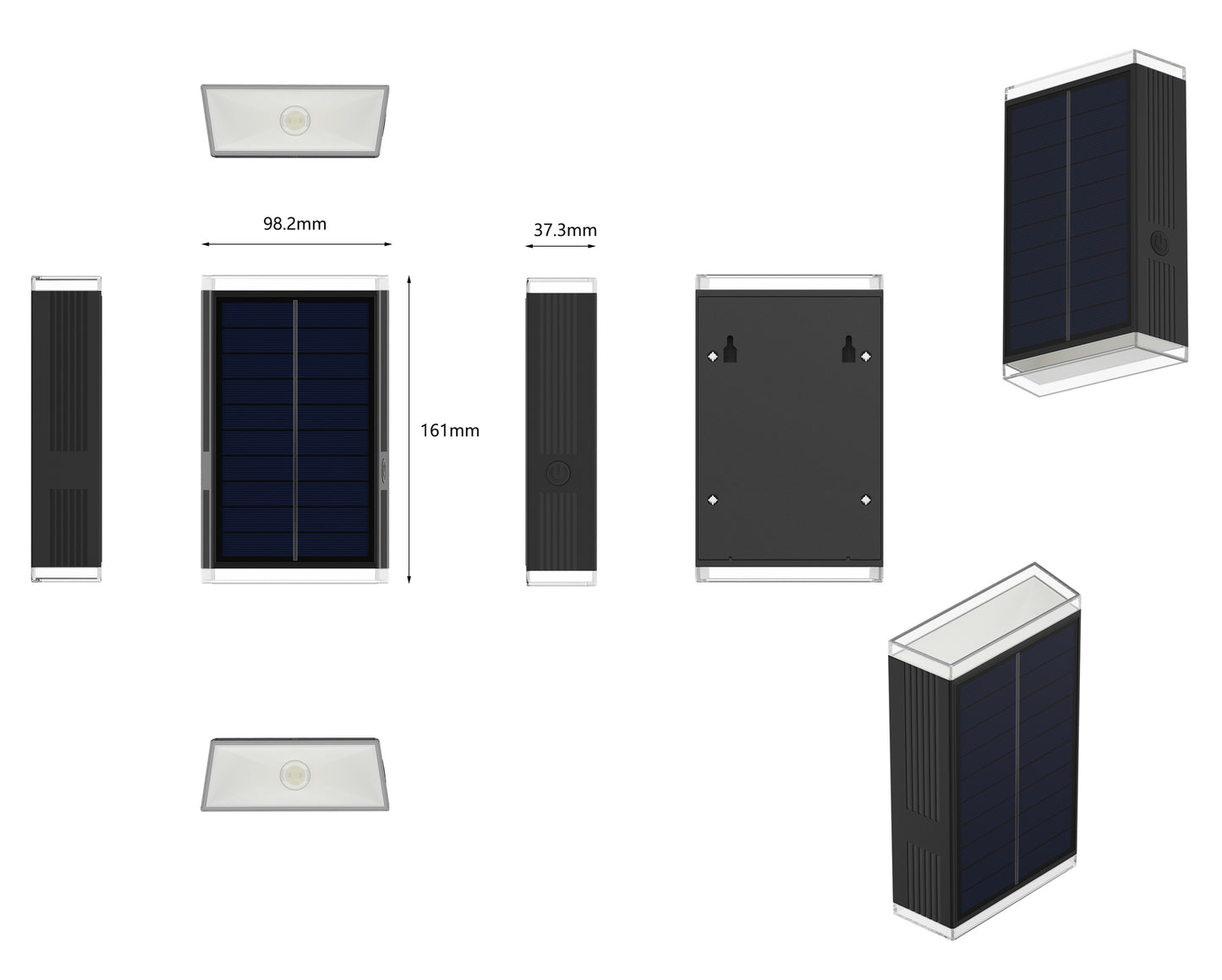 Lot de 2 Lampes Murales Solaires Extérieur RODY Éclairage LED Étanche avec Capteur Automatique pour Jardin/Terrasse