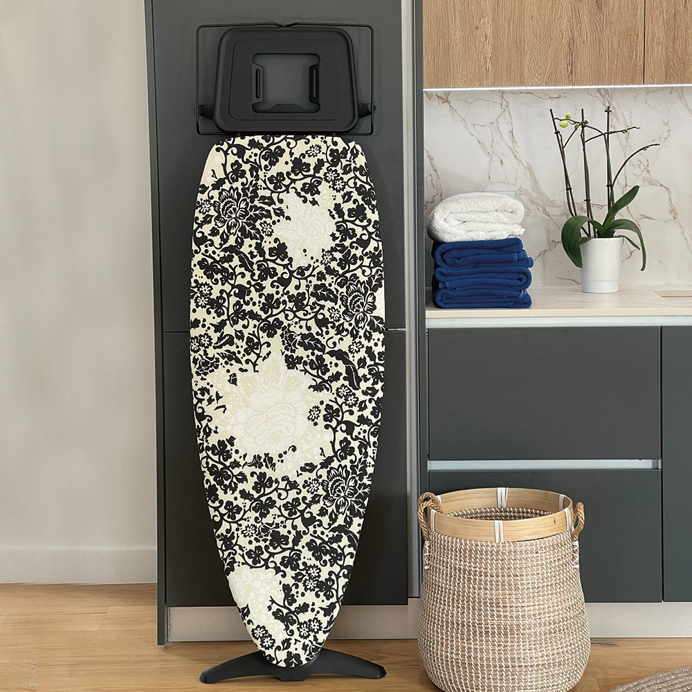 TIFFANY designer foldable ironing board in aluminum 130x47 H93cm high quality with iron rest and steam station rest