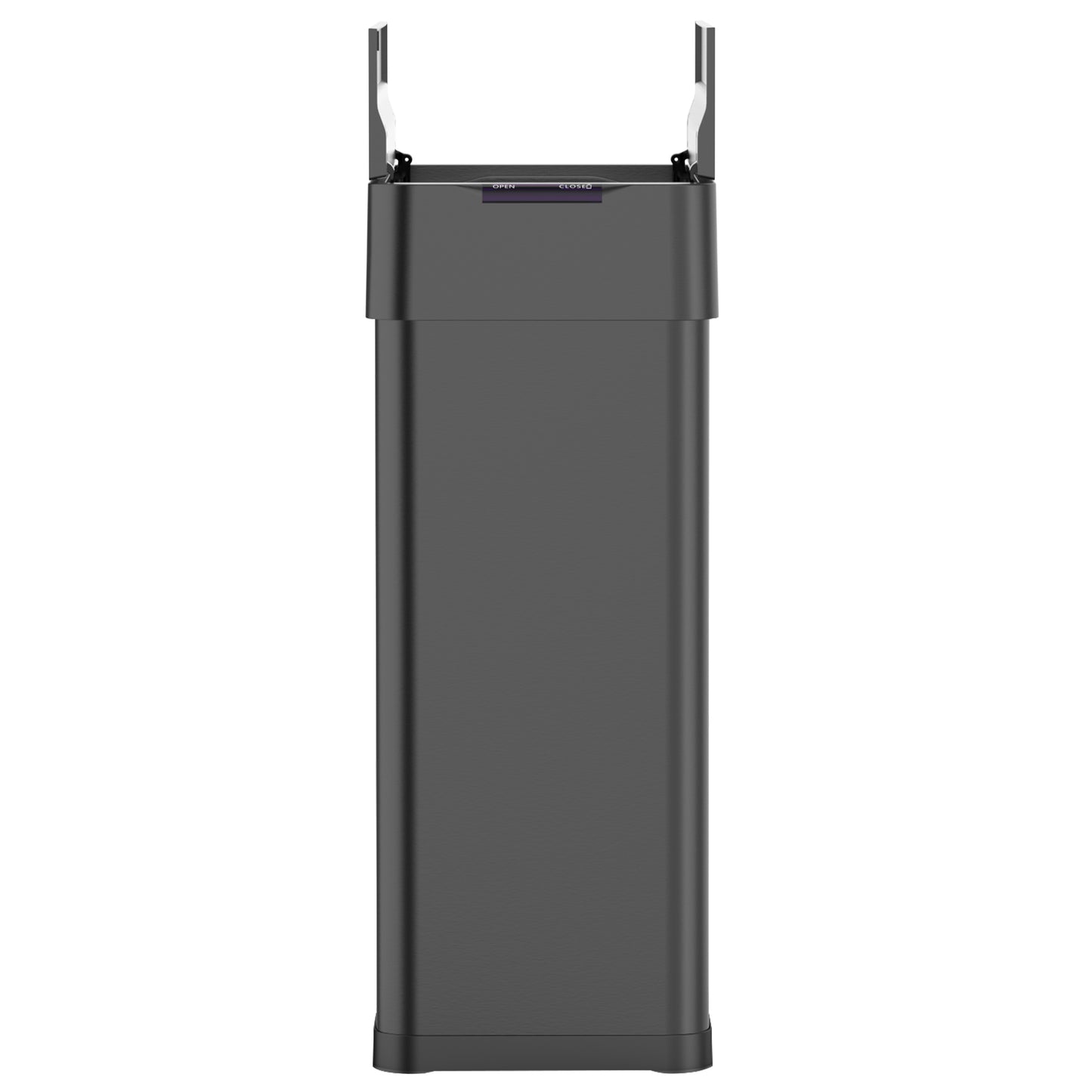 Poubelle de cuisine automatique 70L SILVERLAKE BLACK en acier Inox avec cerclage Ouverture papillon grande capacité