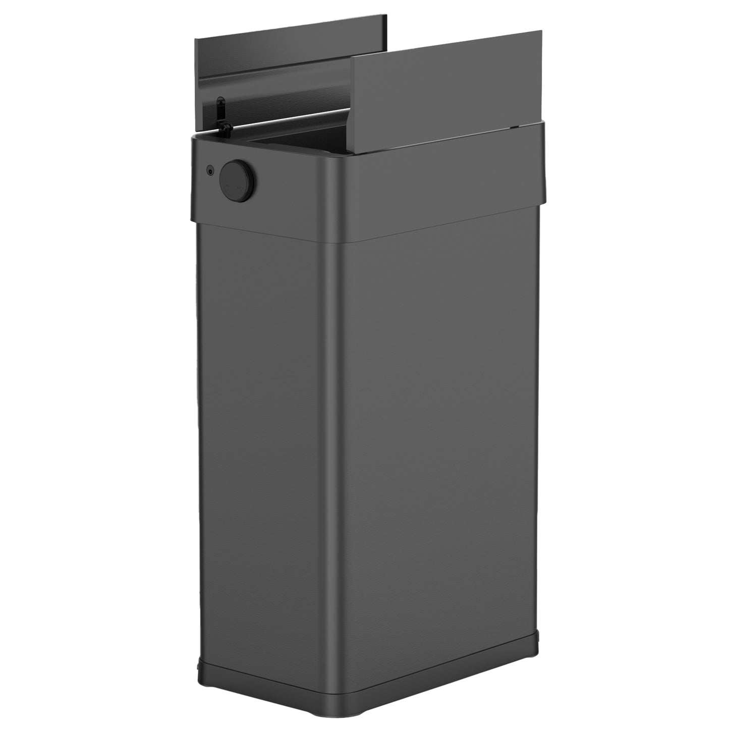 Poubelle de cuisine automatique 70L SILVERLAKE BLACK en acier Inox avec cerclage Ouverture papillon grande capacité