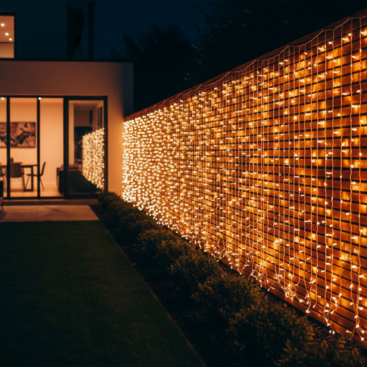 Guirlande lumineuse solaire rideaux 100 LED blanc chaud YOGY CURTAIN 100 4mx1m 8 modes