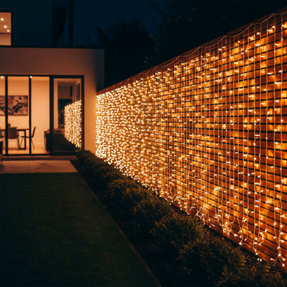 Guirlande lumineuse solaire rideaux 100 LED blanc chaud YOGY CURTAIN 100 4mx1m 8 modes