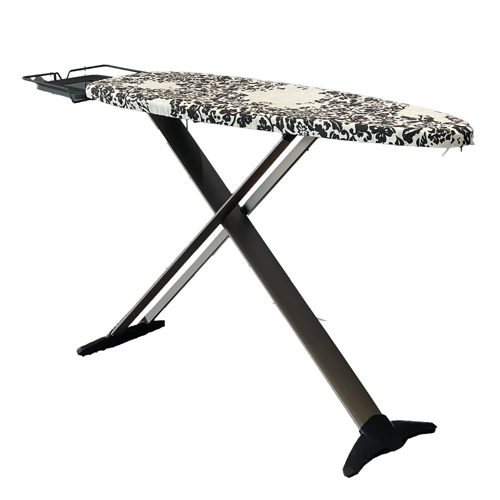 TIFFANY designer foldable ironing board in aluminum 130x47 H93cm high quality with iron rest and steam station rest