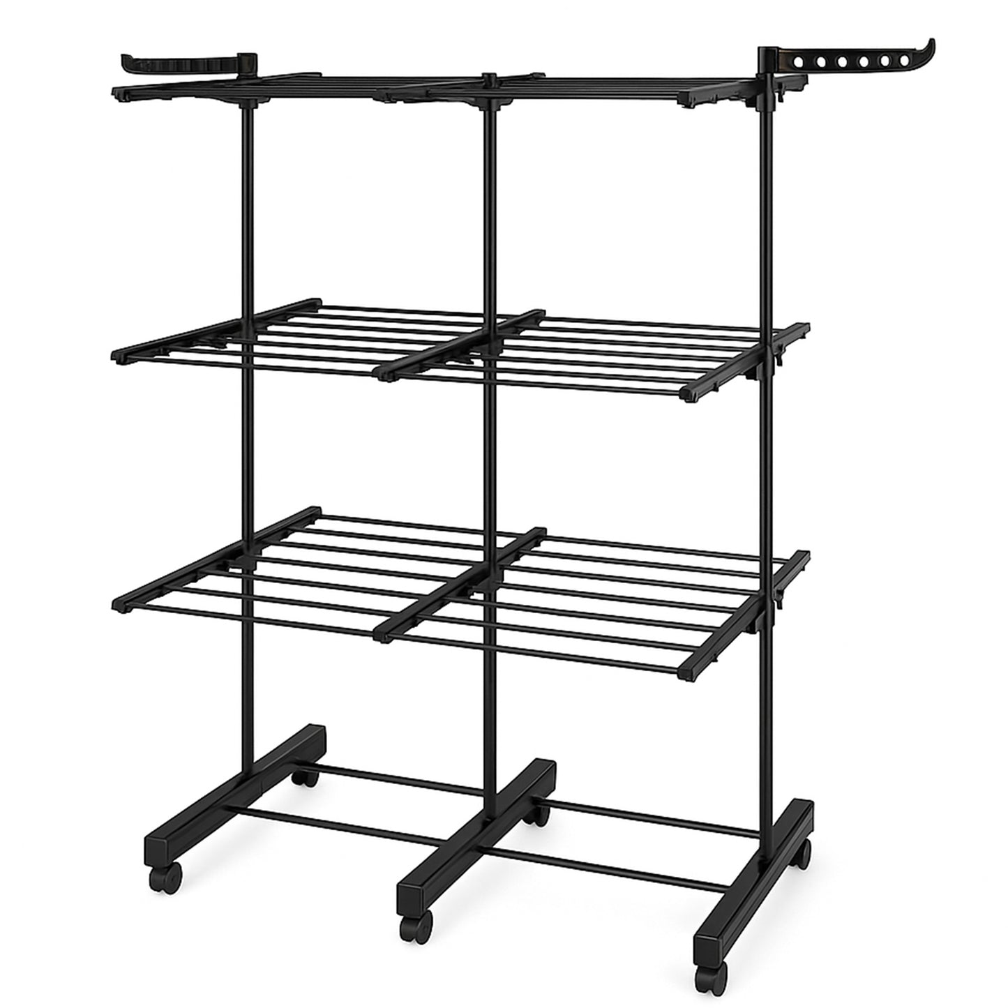 Séchoir à linge extensible étendoir multifonction 38M EXTRA PLUS BLACK avec 3 niveaux Noir