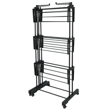 Séchoir à linge extensible étendoir multifonction 38M EXTRA PLUS BLACK avec 3 niveaux Noir