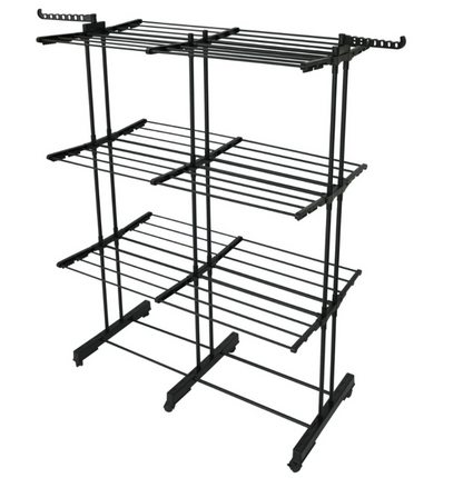 Séchoir à linge extensible étendoir multifonction 38M EXTRA PLUS BLACK avec 3 niveaux Noir