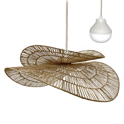 Suspension SOLARA NOMAD en jute naturel style bohème avec ampoule LED nomade