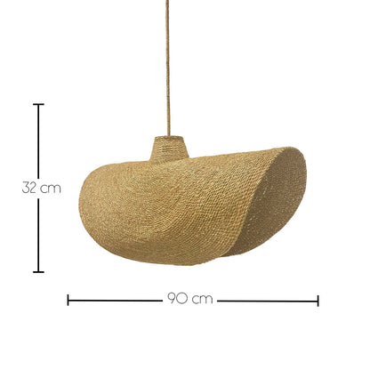 Suspension KLEIA NOMAD en herbe marine style bohème avec ampoule LED nomade