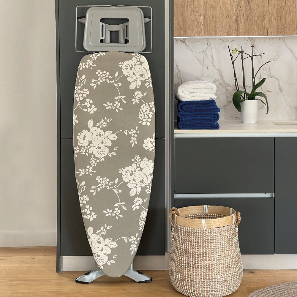 Foldable ironing board 2in1 WILD in steel 130x47 H90cm with iron rest and central steamer