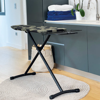 Folding ironing board UTAH in steel 125x41 H96cm with iron rest and central steamer rest