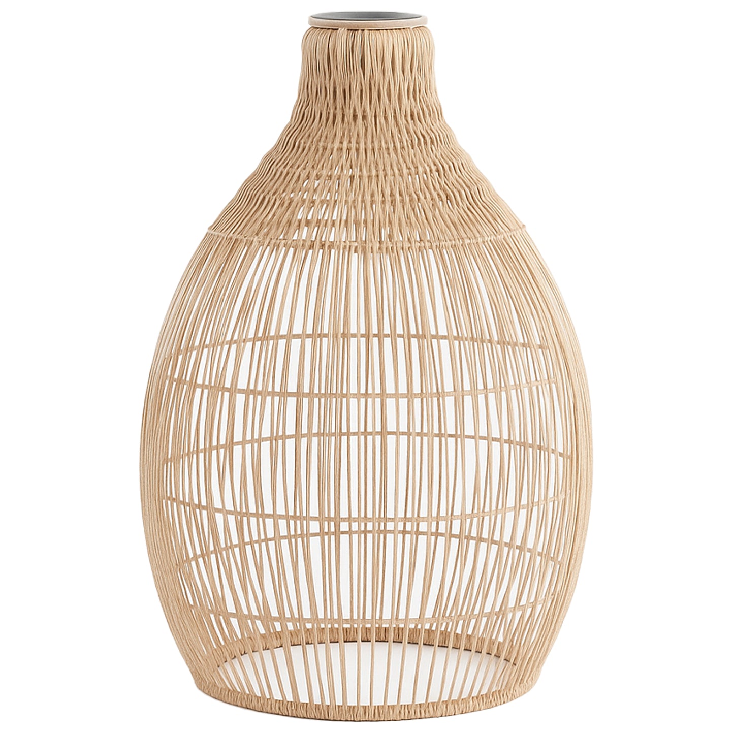 Abat jour seul style bohème naturel style vannerie tressée en poly rotin HOLIDAY SHADE H42cm
