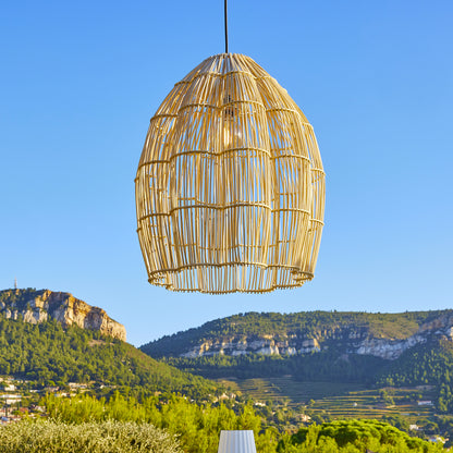 Abat jour naturel AVILA en rotin style bohème H60cm pour monture électrique E27