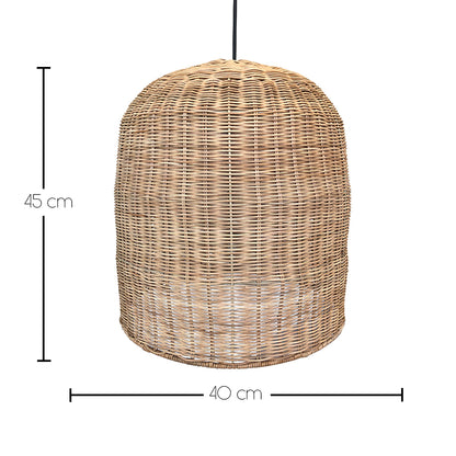 GIACOMO NOMAD Pendelleuchte im böhmischen Stil aus natürlichem Rattan mit nomadischer LED-Lampe