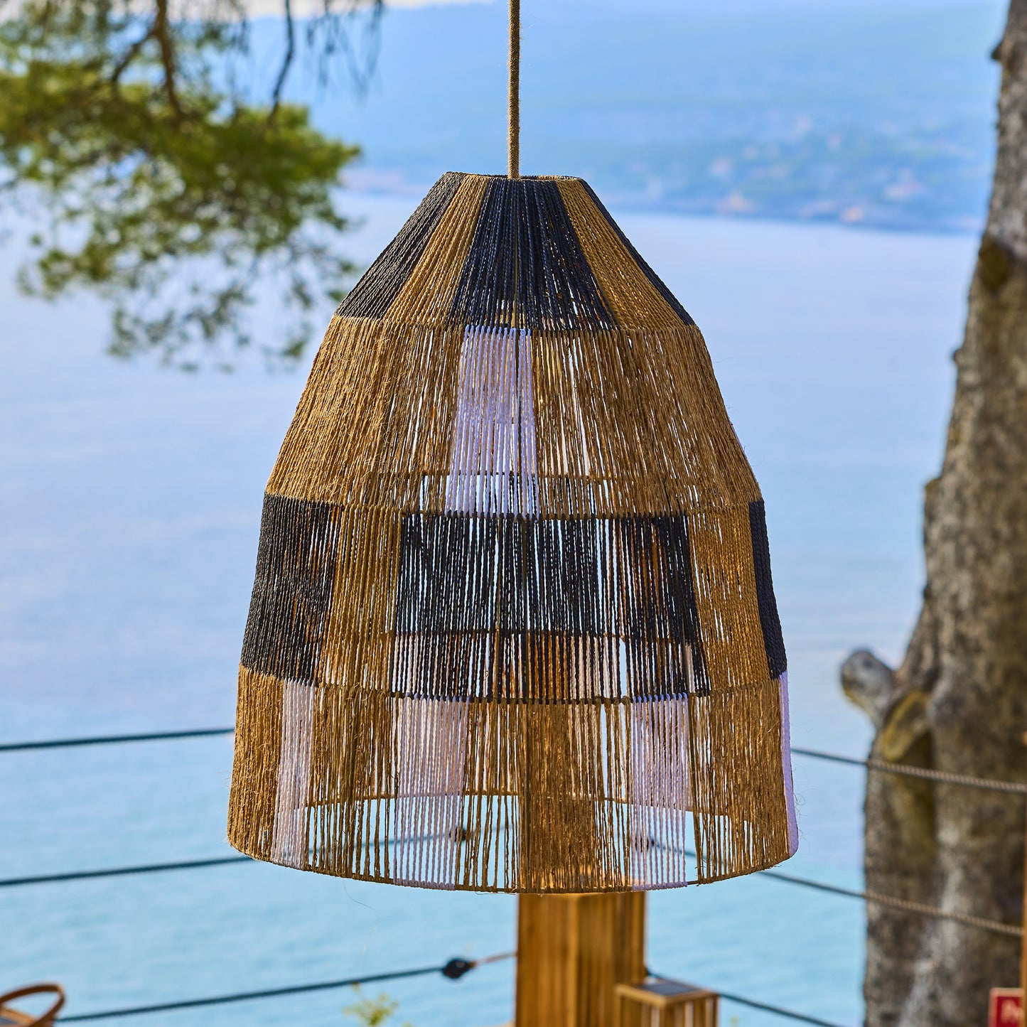 Abat jour naturel ZAHARA en corde naturelle style bohème H58cm pour monture électrique E27