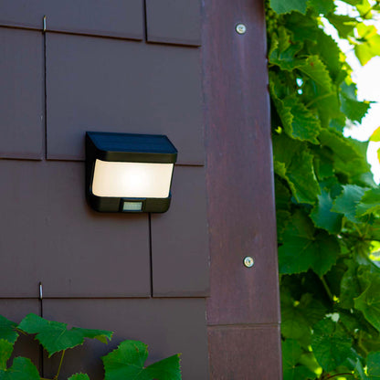 Applique murale solaire TRY SOLAR aluminium noir LED blanc avec détecteur de mouvement H6,9cm