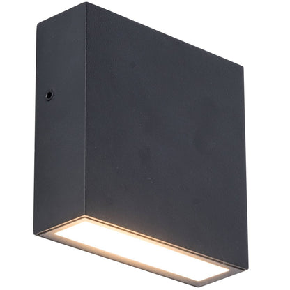 Applique murale d'extérieur sur secteur GEMINI XF BLACK  aluminium noir LED blanc chaud H11cm