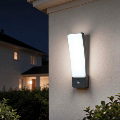 Applique murale d'extérieur sur secteur avec détecteur de mouvement KIRA GREY SENSOR aluminium LED blanc chaud H31cm