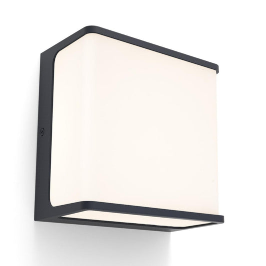 Applique murale d'extérieur sur secteur DOBLO GREY aluminium gris LED blanc chaud H8cm