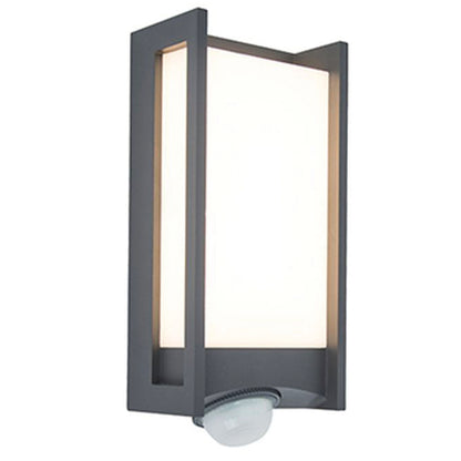 Applique murale d'extérieur sur secteur avec détecteur de mouvement QUBO GREY SENSOR aluminium gris LED blanc chaud H7,6cm