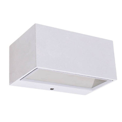 Applique murale d'extérieur sur secteur bidirectionnelle GEMINI WHITE aluminium blanc LED blanc H6,5cm